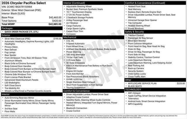2026 Chrysler Pacifica Select