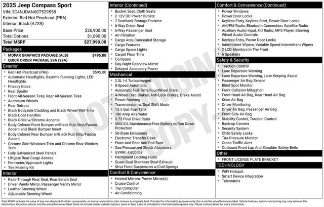 2025 Jeep Compass COMPASS SPORT 4X4