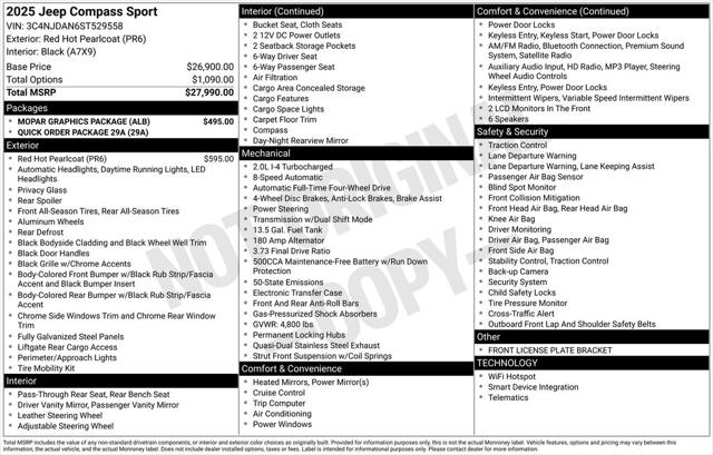 2025 Jeep Compass COMPASS SPORT 4X4