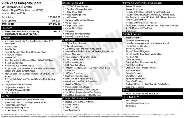 2025 Jeep Compass COMPASS SPORT 4X4