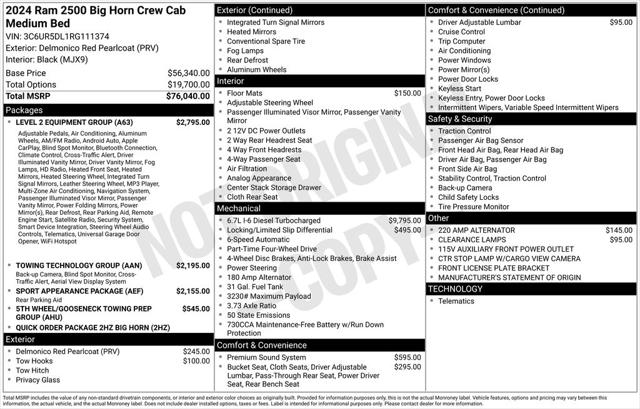 2024 RAM 2500 Big Horn Crew Cab 4x4 64 Box