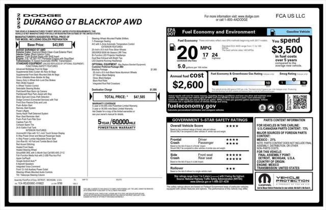 2025 Dodge Durango GT AWD 2025 Dodge Durango GT AWD