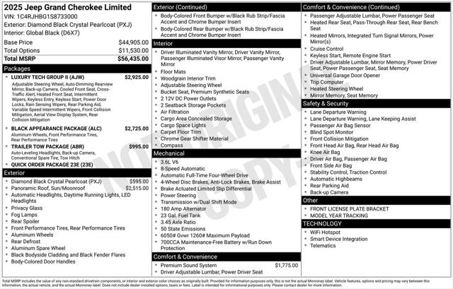 2025 Jeep Grand Cherokee GRAND CHEROKEE LIMITED 4X4