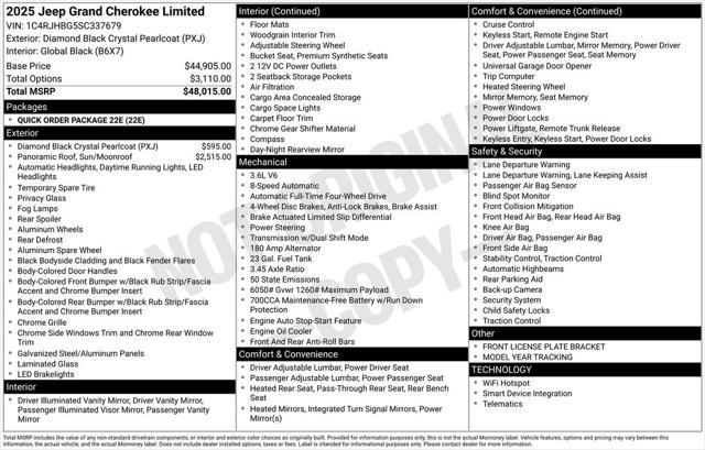 2025 Jeep Grand Cherokee GRAND CHEROKEE LIMITED 4X4
