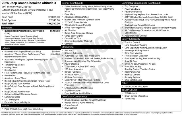 2025 Jeep Grand Cherokee GRAND CHEROKEE ALTITUDE X 4X4