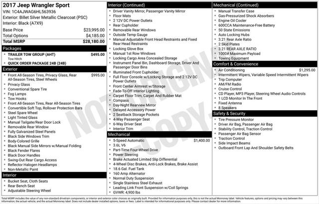 2017 Jeep Wrangler Sport 4x4 2017 Jeep Wrangler Sport 4x4
