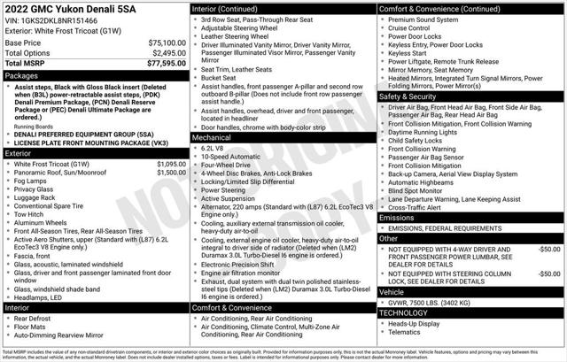 2022 GMC Yukon 4WD Denali 2022 GMC Yukon 4WD Denali