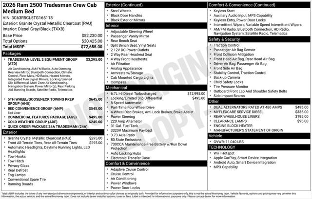 2026 RAM Ram 2500 RAM 2500 TRADESMAN CREW CAB 4X4 64 BOX