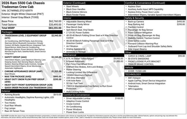 2026 RAM Ram 5500 Chassis Cab RAM 5500 TRADESMAN CHASSIS CREW CAB 4X4 60 CA 2026 RAM Ram 5500 Chassis Cab RAM 5500 TRADESMAN CHASSIS CREW CAB 4X4 60 CA
