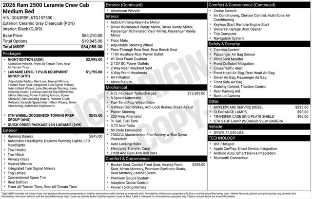 2026 RAM Ram 2500 RAM 2500 LARAMIE CREW CAB 4X4 64 BOX