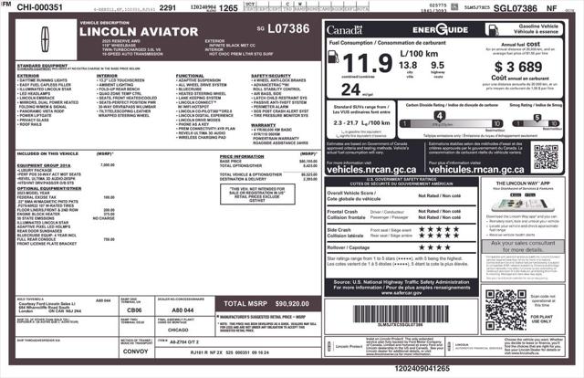 2025 Lincoln Aviator Reserve
