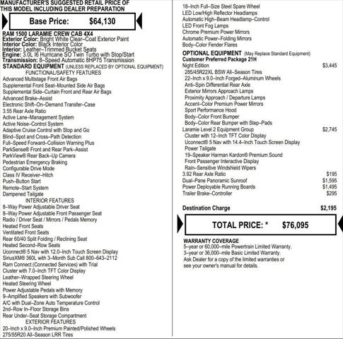2026 RAM Ram 1500 RAM 1500 LARAMIE CREW CAB 4X4 57 BOX