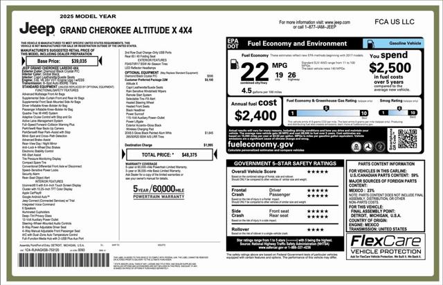 2025 Jeep Grand Cherokee GRAND CHEROKEE ALTITUDE X 4X4