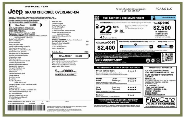 2025 Jeep Grand Cherokee GRAND CHEROKEE OVERLAND 4X4