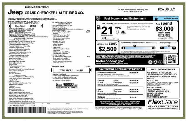 2025 Jeep Grand Cherokee GRAND CHEROKEE L ALTITUDE X 4X4