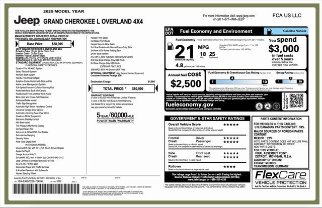 2025 Jeep Grand Cherokee GRAND CHEROKEE L OVERLAND 4X4