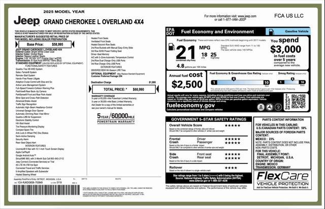2025 Jeep Grand Cherokee GRAND CHEROKEE L OVERLAND 4X4