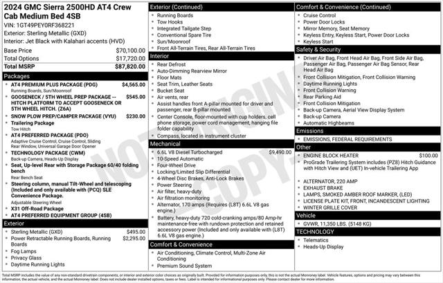 2024 GMC Sierra 2500HD 4WD Crew Cab Standard Bed AT4