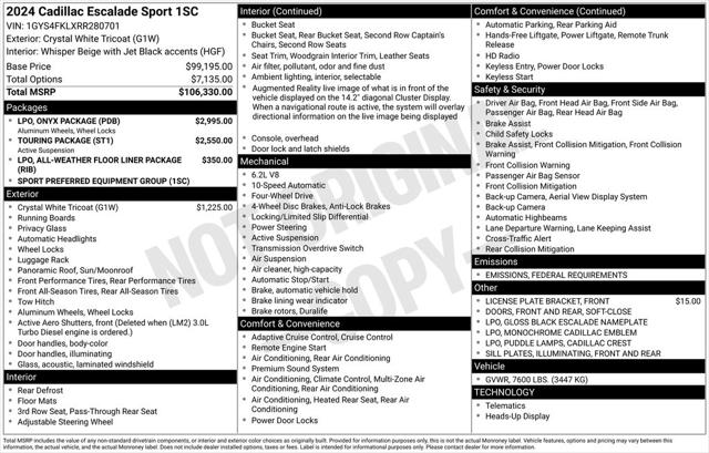 2024 Cadillac Escalade 4WD Sport