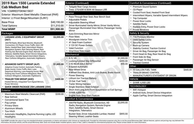 2019 RAM 1500 Laramie Quad Cab 4x2 64 Box