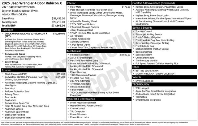 2025 Jeep Wrangler WRANGLER 4-DOOR RUBICON X