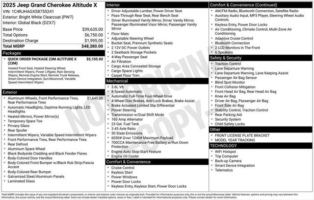 2025 Jeep Grand Cherokee Altitude X 4x4