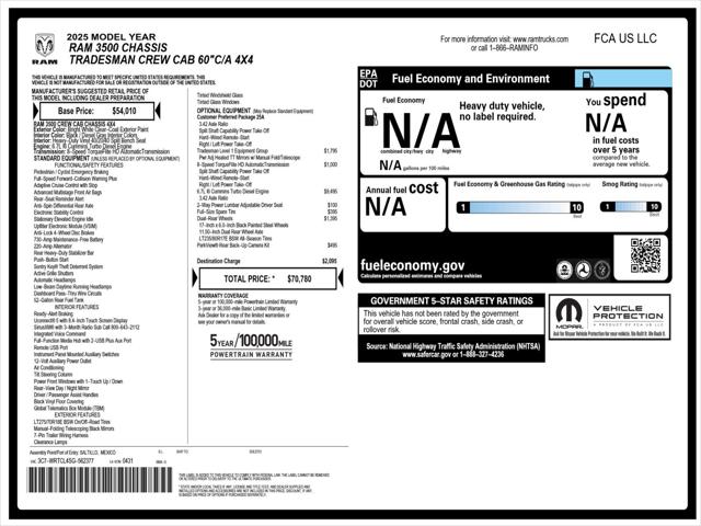 2025 RAM Ram 3500 Chassis Cab RAM 3500 TRADESMAN CREW CAB CHASSIS 4X4 60 CA 2025 RAM Ram 3500 Chassis Cab RAM 3500 TRADESMAN CREW CAB CHASSIS 4X4 60 CA