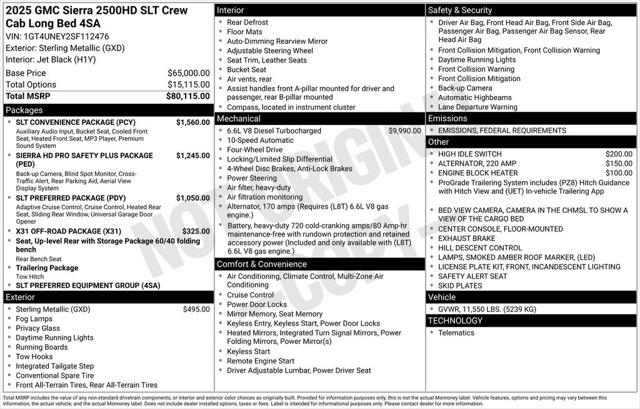 2025 GMC Sierra 2500HD 4WD Crew Cab Long Bed SLTv