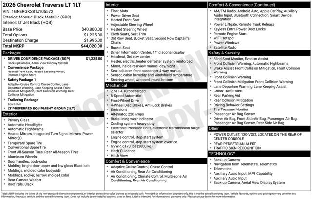 2026 Chevrolet Traverse FWD LT