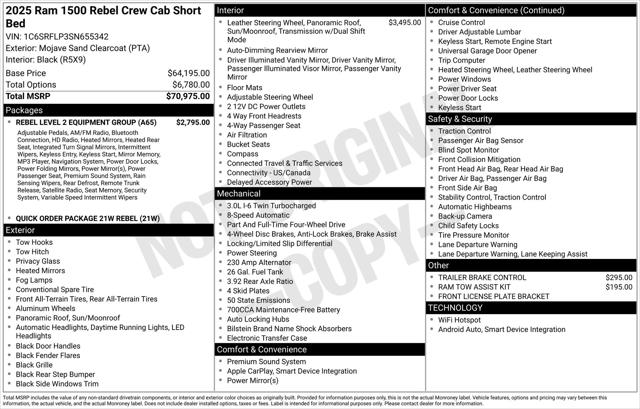 2025 RAM 1500 Rebel Crew Cab 4x4 57 Box