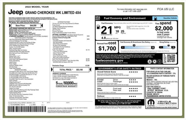 2022 Jeep Grand Cherokee WK Limited 4x4