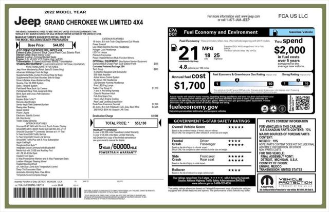 2022 Jeep Grand Cherokee WK Limited 4x4 2022 Jeep Grand Cherokee WK Limited 4x4