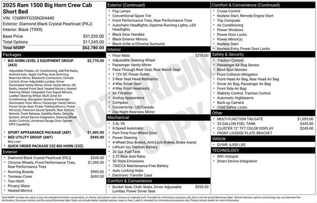 2025 RAM Ram 1500 RAM 1500 BIG HORN CREW CAB 4X4 57 BOX