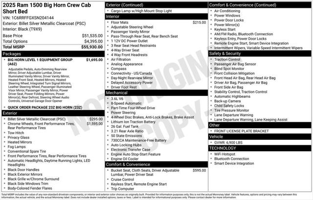 2025 RAM Ram 1500 RAM 1500 BIG HORN CREW CAB 4X4 57 BOX 2025 RAM Ram 1500 RAM 1500 BIG HORN CREW CAB 4X4 57 BOX