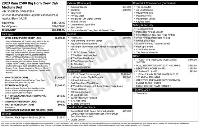 2023 RAM 2500 Big Horn Crew Cab 4x4 64 Box