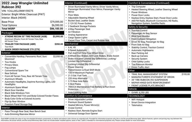 2022 Jeep Wrangler Unlimited Rubicon 392 4x4