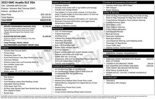 2023 GMC Acadia AWD SLE