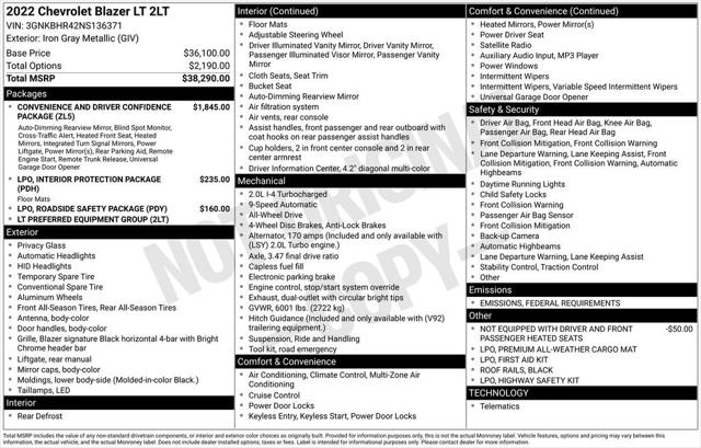 2022 Chevrolet Blazer AWD 2LT 2022 Chevrolet Blazer AWD 2LT