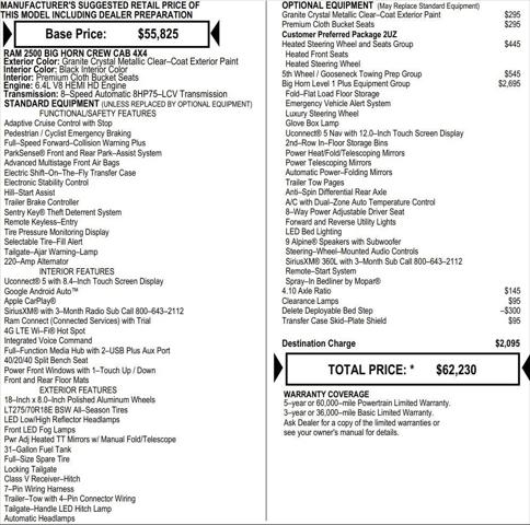 2026 RAM Ram 2500 RAM 2500 BIG HORN CREW CAB 4X4 64 BOX 2026 RAM Ram 2500 RAM 2500 BIG HORN CREW CAB 4X4 64 BOX