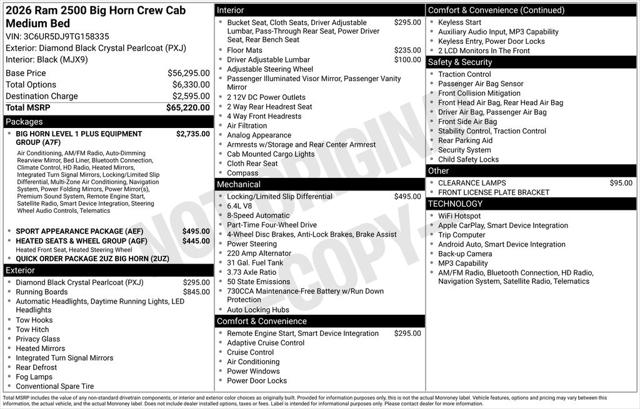 2026 RAM Ram 2500 RAM 2500 BIG HORN CREW CAB 4X4 64 BOX
