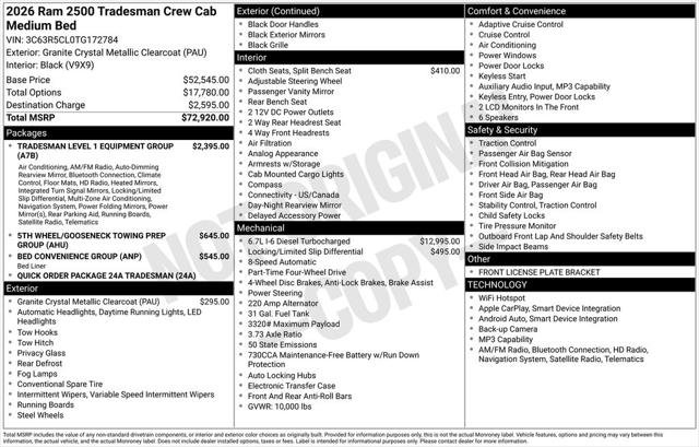 2026 RAM Ram 2500 RAM 2500 TRADESMAN CREW CAB 4X4 64 BOX