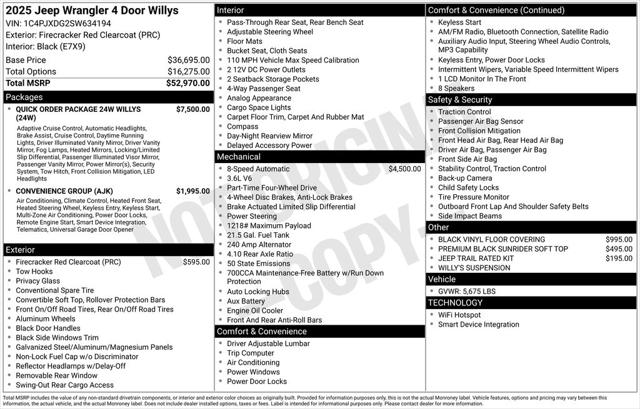 2025 Jeep Wrangler WRANGLER 4-DOOR WILLYS