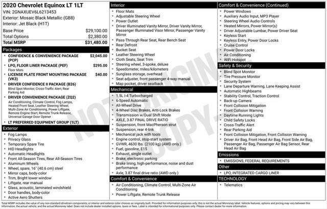 2020 Chevrolet Equinox AWD LT 1.5L Turbo