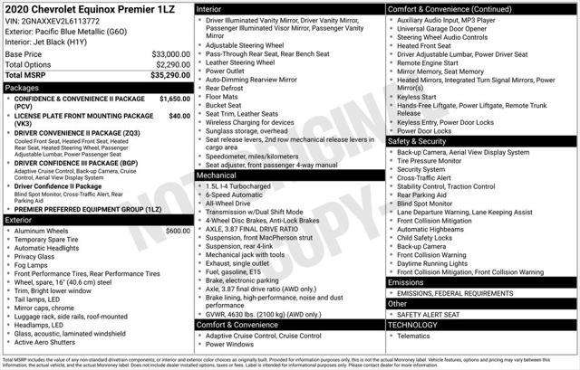 2020 Chevrolet Equinox AWD Premier 1.5L Turbo