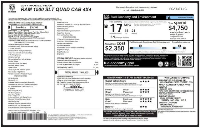 2017 Ram 1500 SLT Quad Cab 4x4 64 Box