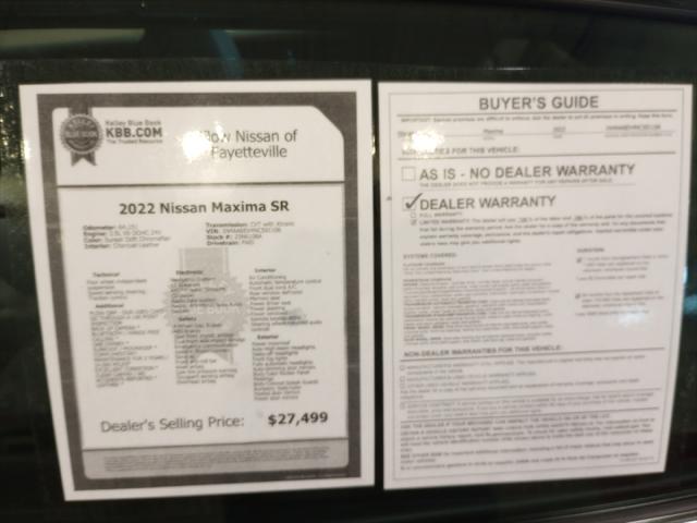 2022 Nissan Maxima SR Xtronic CVT