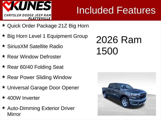 2026 RAM Ram 1500 RAM 1500 BIG HORN CREW CAB 4X4 57 BOX