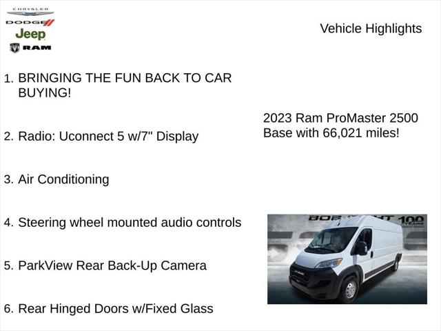 2023 RAM ProMaster 2500 Cargo Van High Roof 159 WB