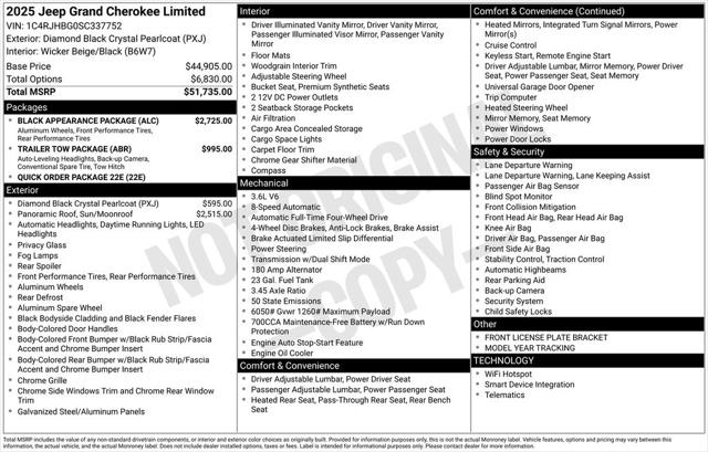 2025 Jeep Grand Cherokee GRAND CHEROKEE LIMITED 4X4