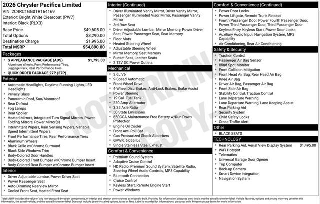 2026 Chrysler Pacifica PACIFICA LIMITED